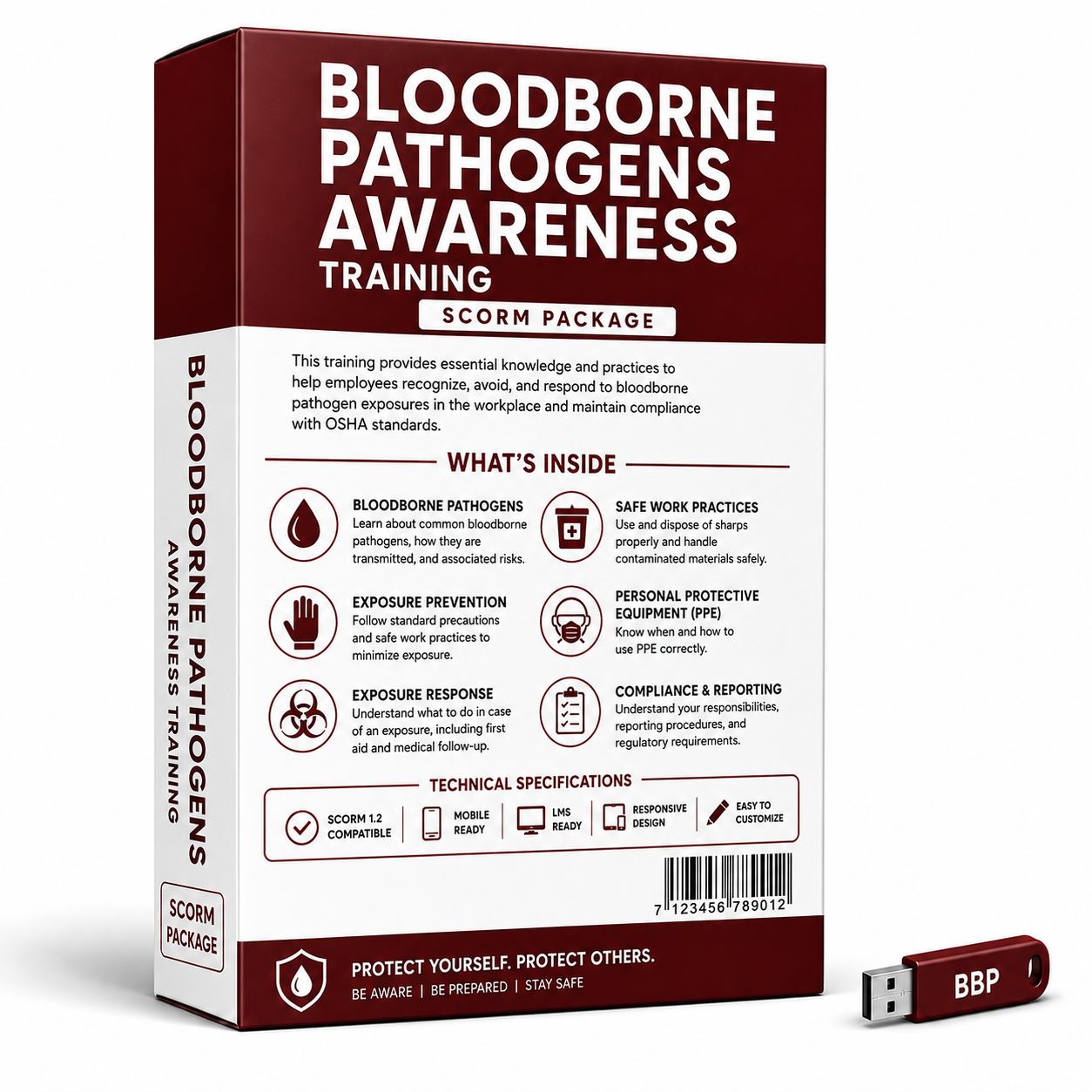 Bloodborne Pathogens SCORM 1.2 Package - LMS Compatible Training