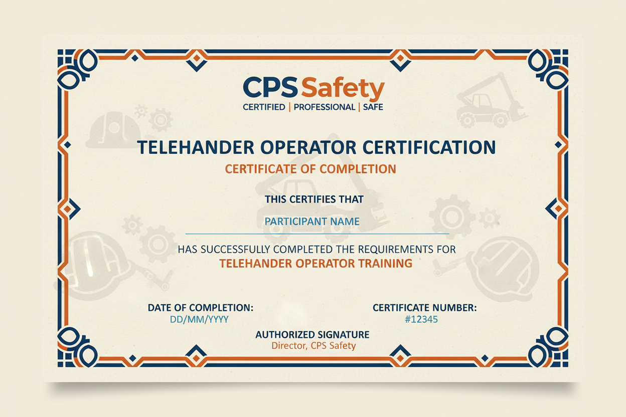 Telehandler Operator Certification Certificate